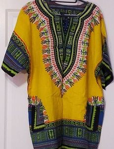 Yellow African print top